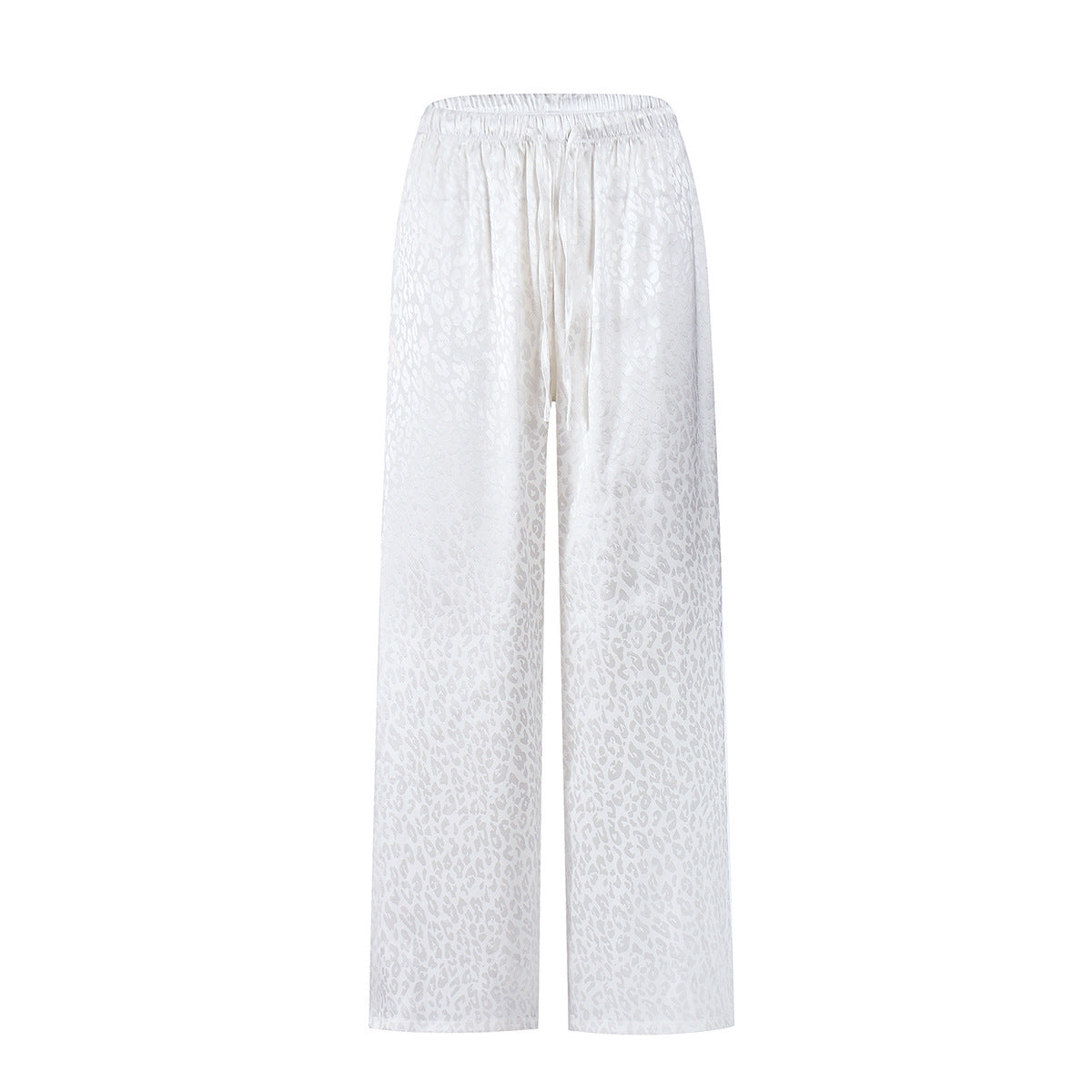 Women's Textured Jacquard Wide-Leg Pants - White